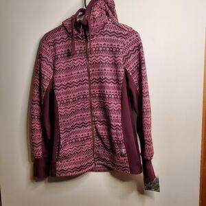 Avalanche Outdoor Supply Co Full Zip Sweater Fleece Aztec Hood Women's M Jacket